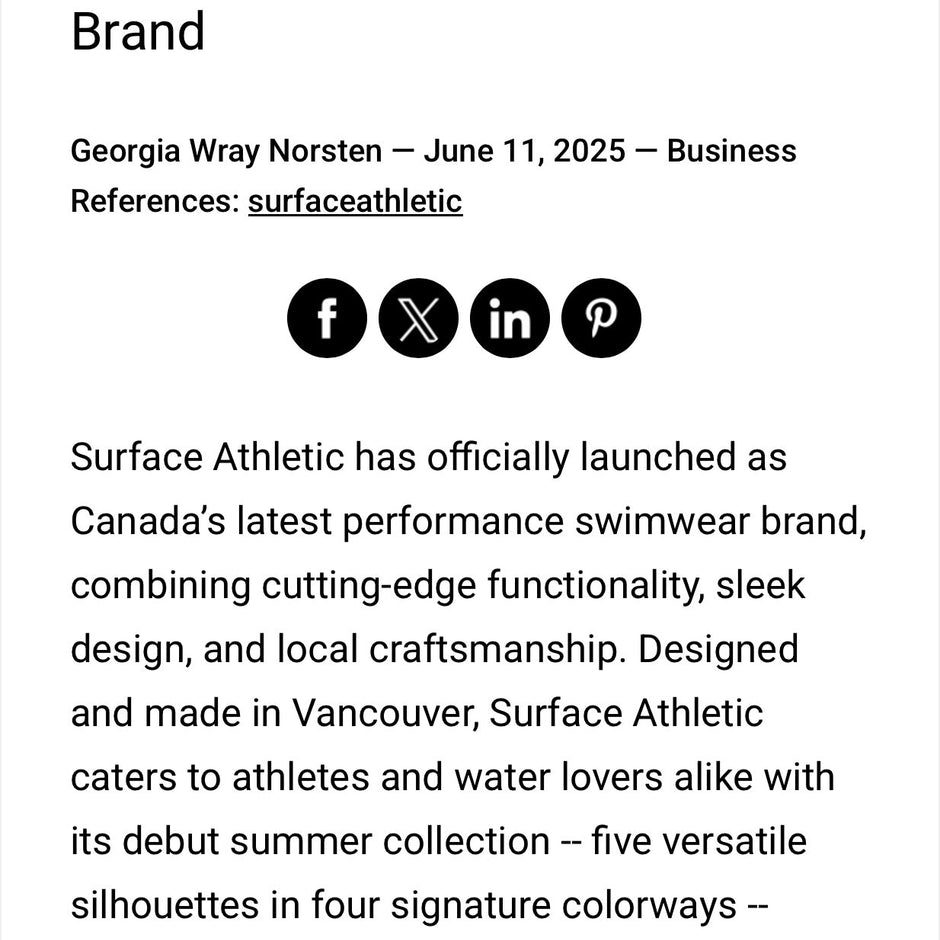 Trend Hunter - Surface Athletic Launches Canada’s Boldest New Swimwear Brand